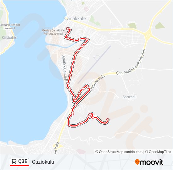 Ç3E Bus Line Map