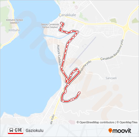 Ç3E Bus Line Map