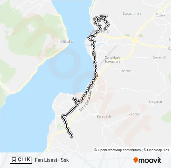 Ç11K otobüs Hattı Haritası