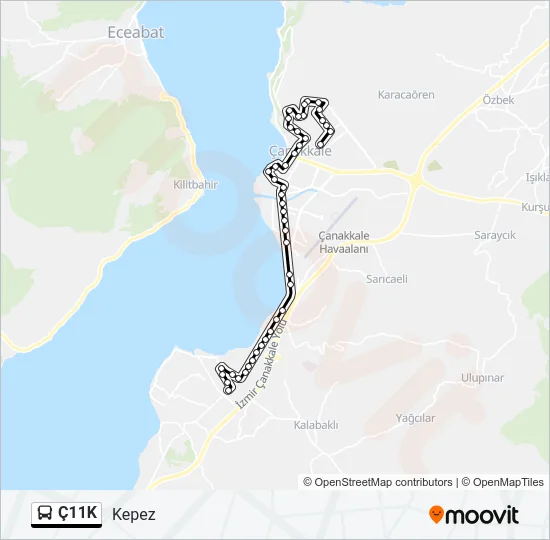 Ç11K Bus Line Map