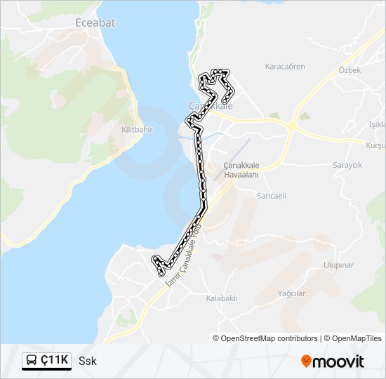 Ç11K Bus Line Map