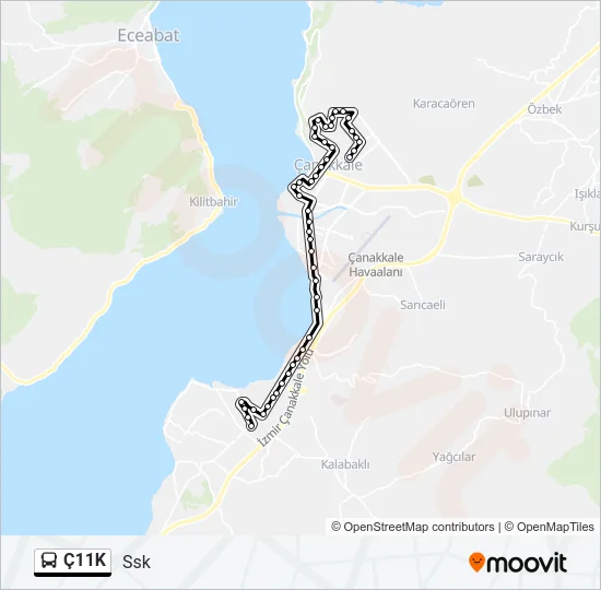 Ç11K Bus Line Map