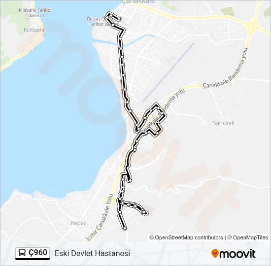 Ç960 Bus Line Map