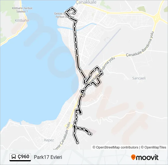 Ç960 Bus Line Map