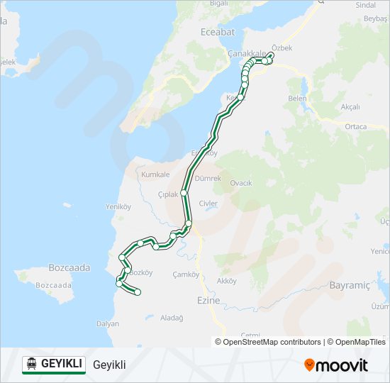 GEYIKLI Cable Car Line Map