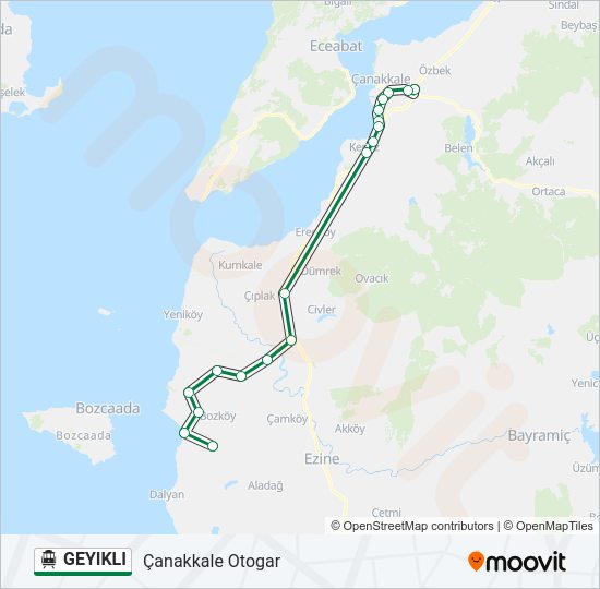 GEYIKLI Cable Car Line Map