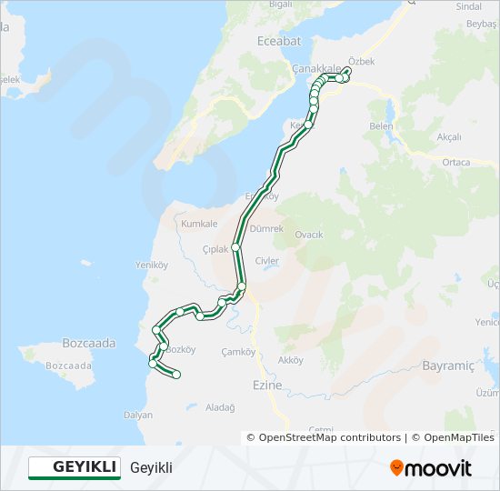 GEYIKLI cable car Line Map