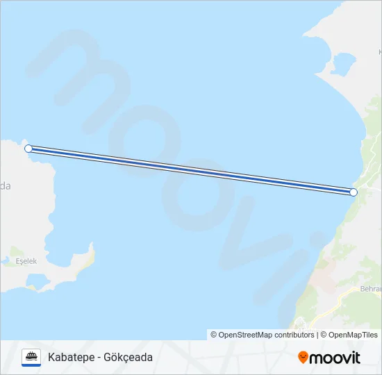 GÖKÇEADA Ferry Line Map