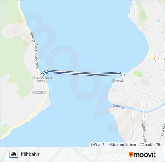 KILITBAHIR Ferry Line Map