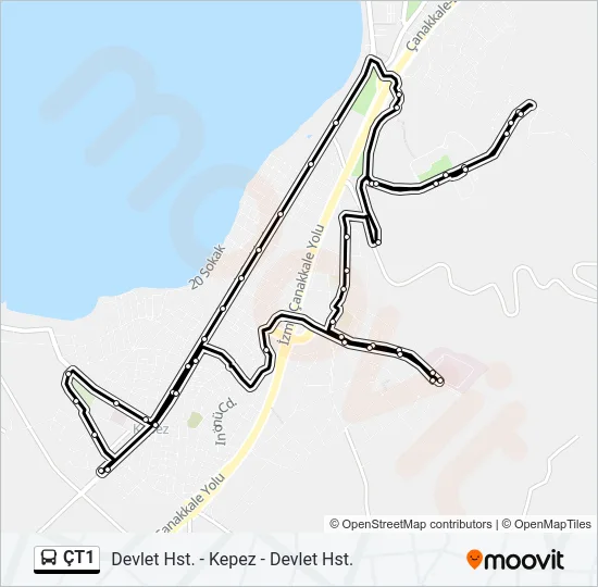 ÇT1 Bus Line Map