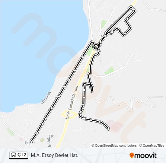 ÇT2 Bus Line Map