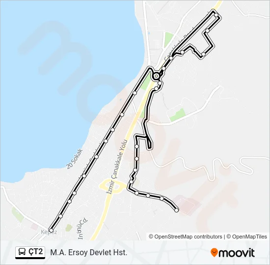 ÇT2 Bus Line Map