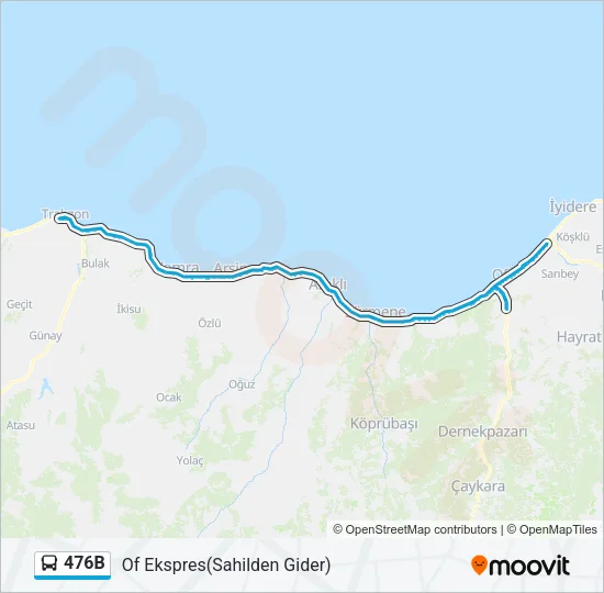 476B Bus Line Map