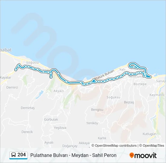 204 Bus Line Map