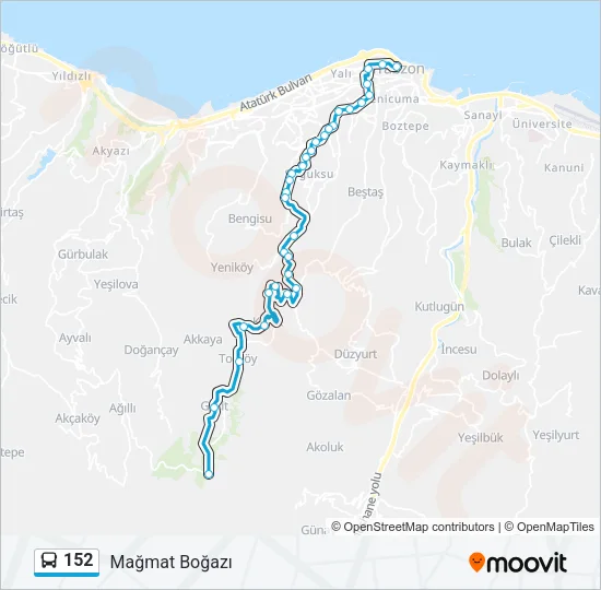 152 Bus Line Map
