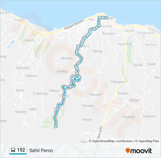 152 Bus Line Map