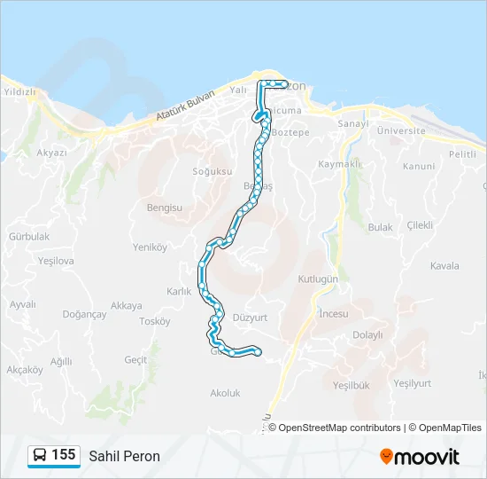 155 Bus Line Map