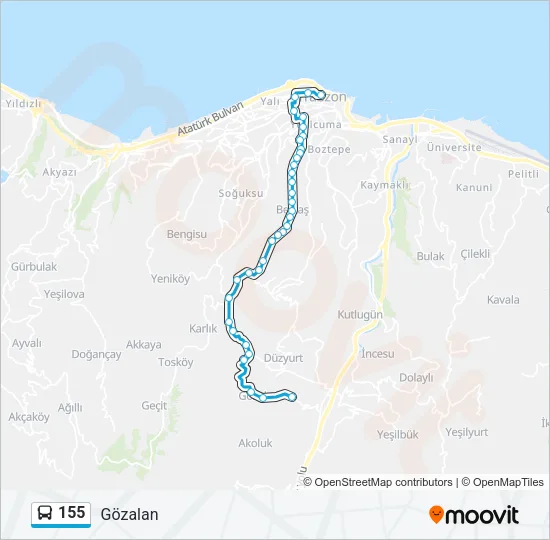 155 Bus Line Map