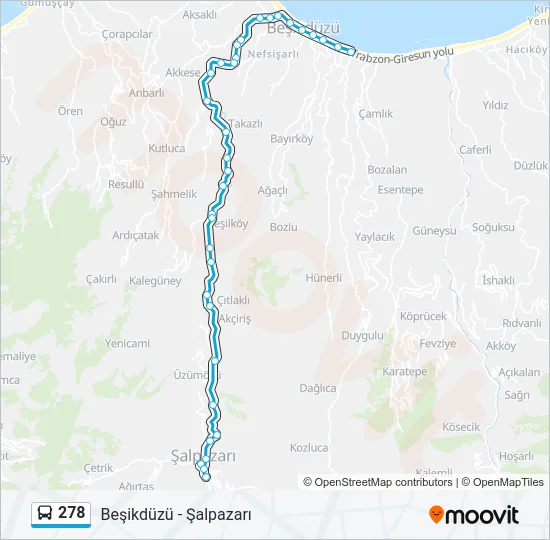 278 Bus Line Map