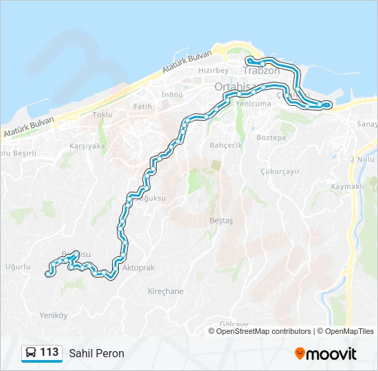 113 Bus Line Map