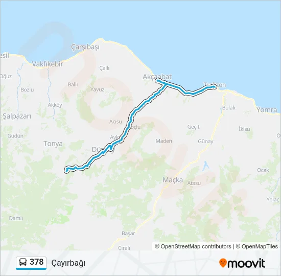 378 Bus Line Map