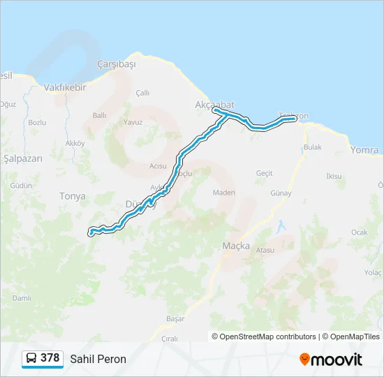 378 Bus Line Map