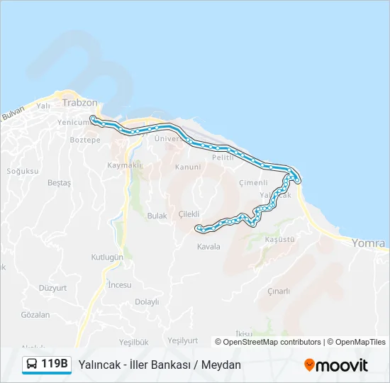 119B Bus Line Map