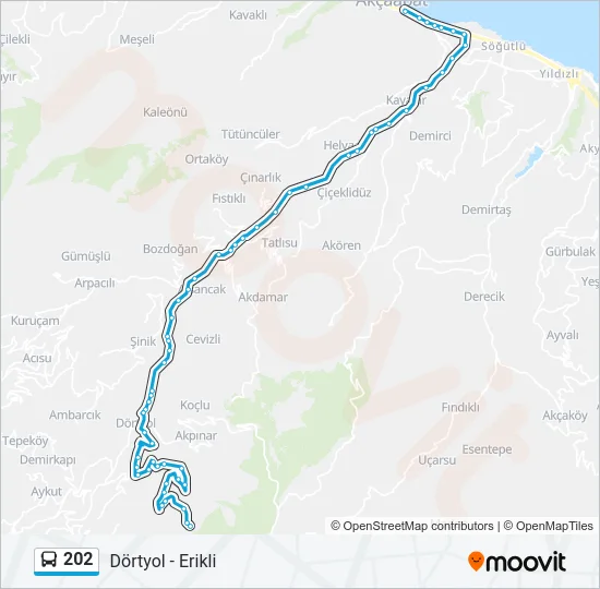 202 Bus Line Map