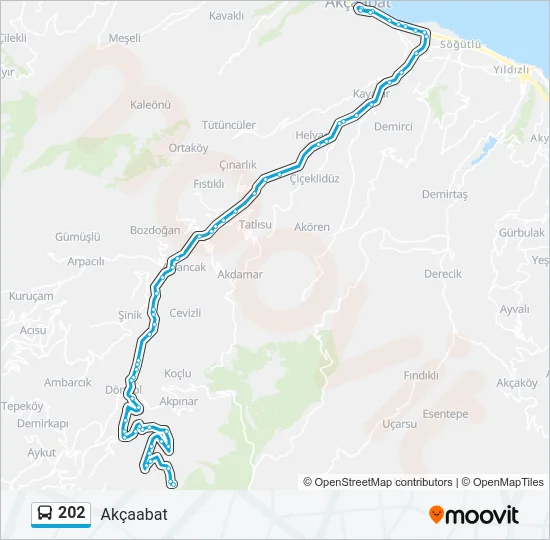 202 Bus Line Map
