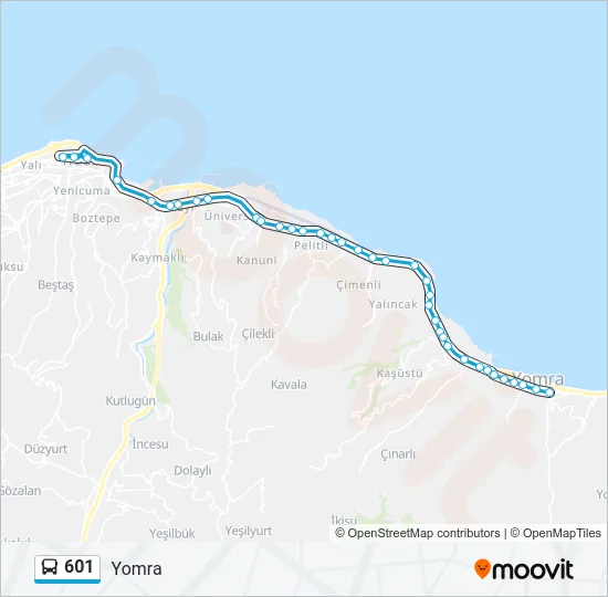601 Bus Line Map