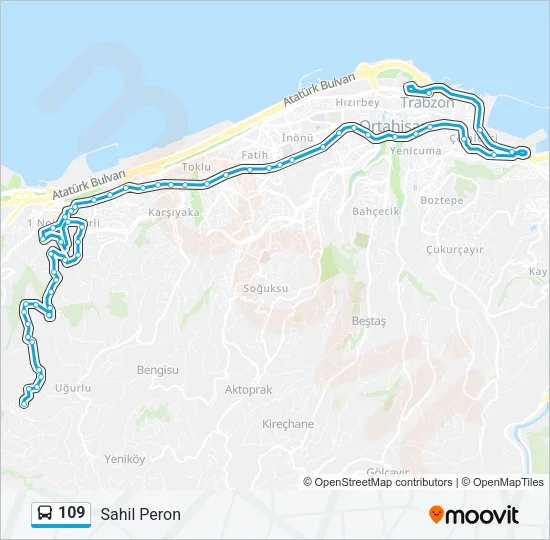 109 Bus Line Map
