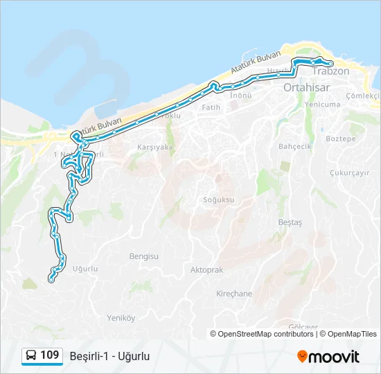 109 Bus Line Map