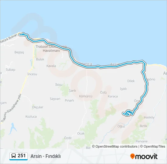 251 Bus Line Map