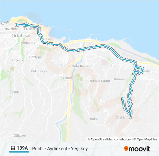 139A Bus Line Map