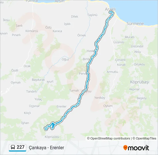 227 Bus Line Map