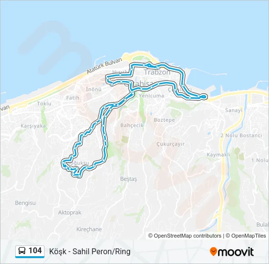 104 Bus Line Map