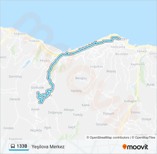 133B Bus Line Map