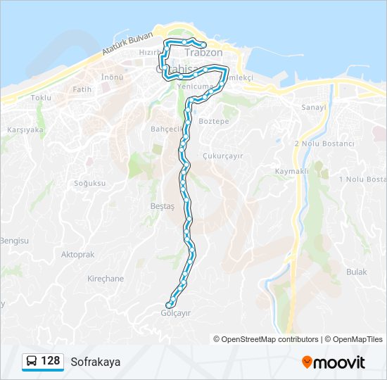 128 Bus Line Map