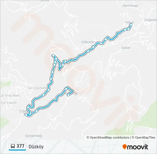 377 Bus Line Map