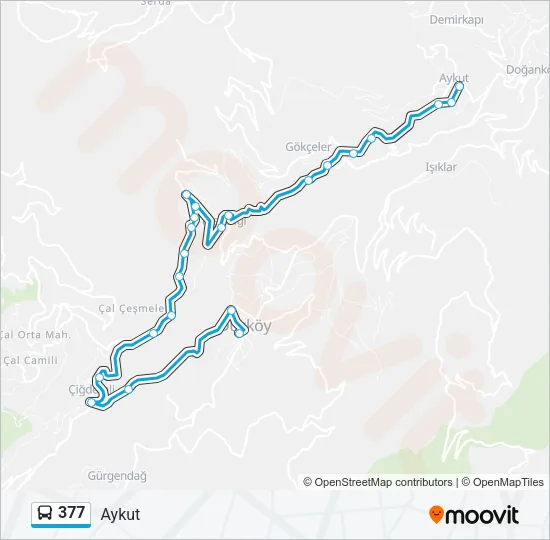 377 Bus Line Map