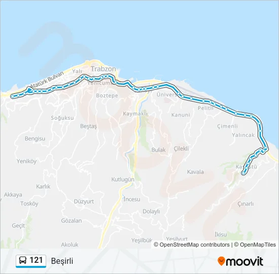 121 Bus Line Map