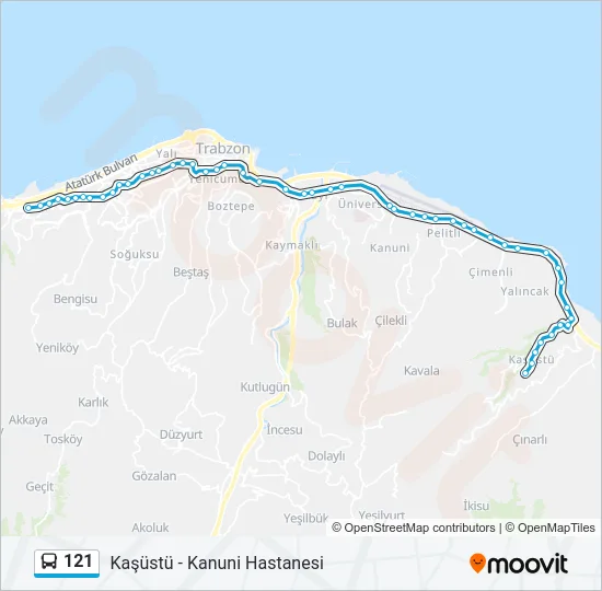 121 Bus Line Map