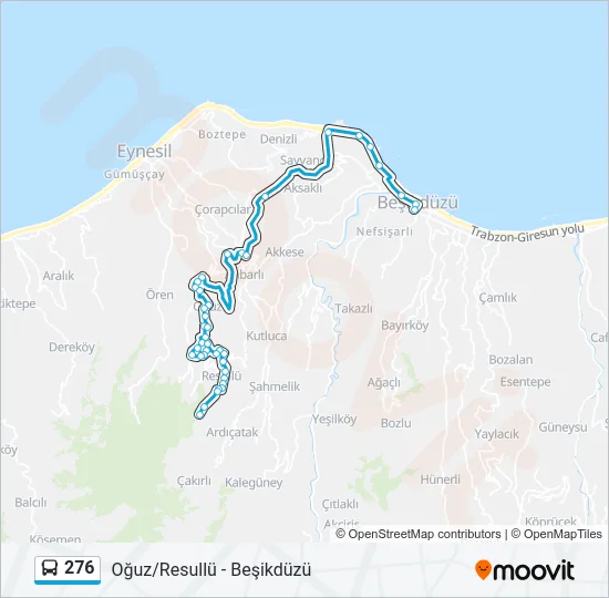 276 Bus Line Map