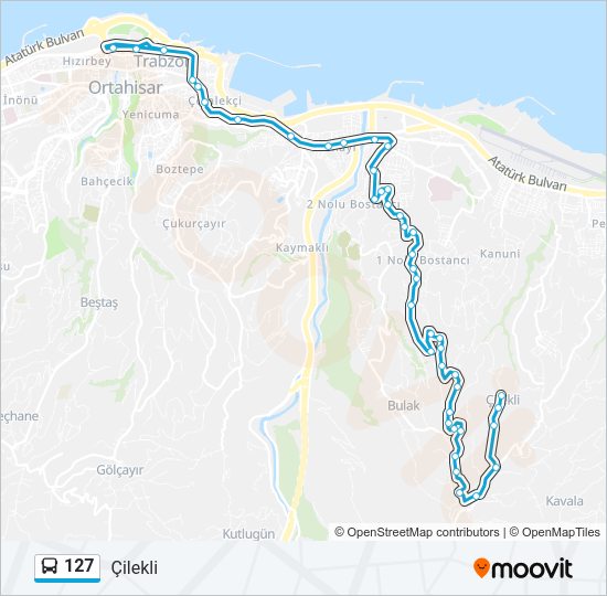127 Bus Line Map
