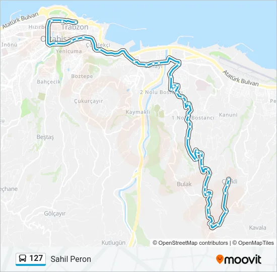 127 Bus Line Map