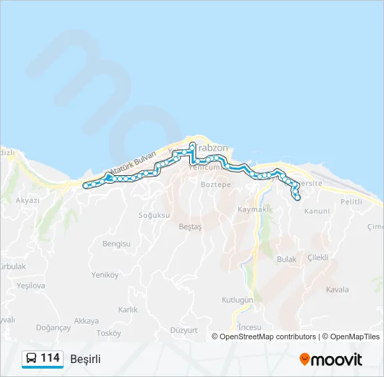 114 Bus Line Map