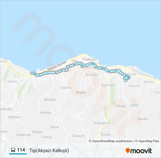 114 Bus Line Map