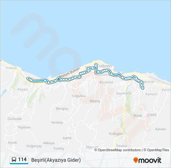 114 Bus Line Map