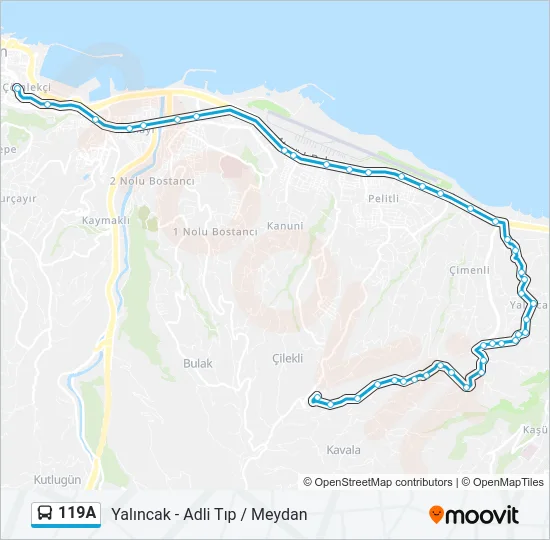 119A Bus Line Map