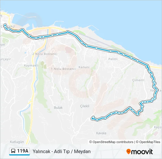 119A Bus Line Map